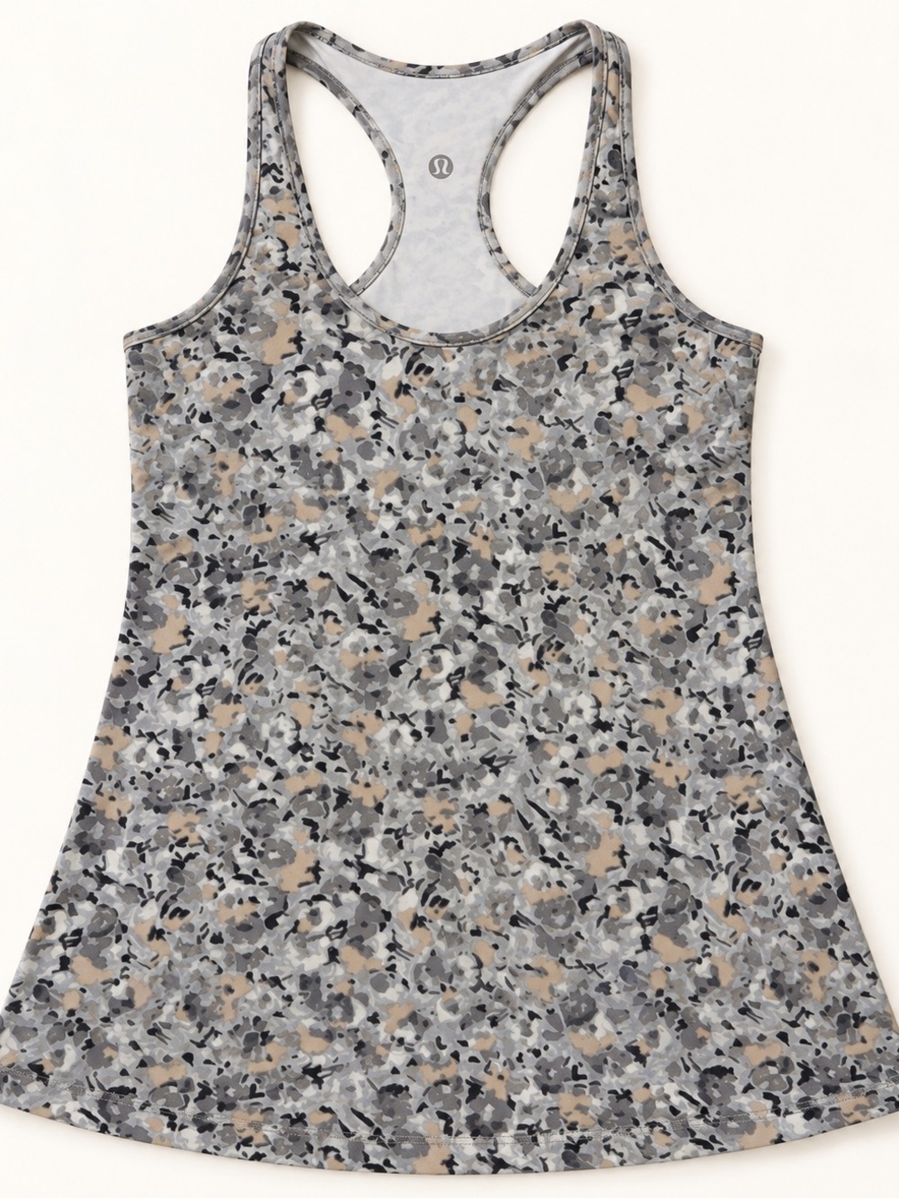 lululemon athletica Gray and Tan Floral-Print Racerback Tank